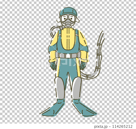 Male diver Illustration material Diver illustration 114265212