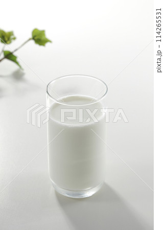 白い背景の牛乳 114265531