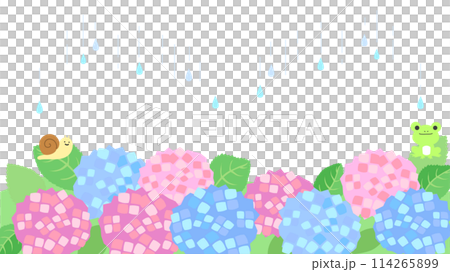 アジサイと雨の背景 114265899