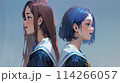 背中合わせの女子高生 114266057
