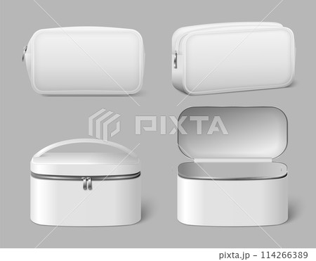 Portable cosmetics bag for makeup and hygiene items vector illustration 114266389