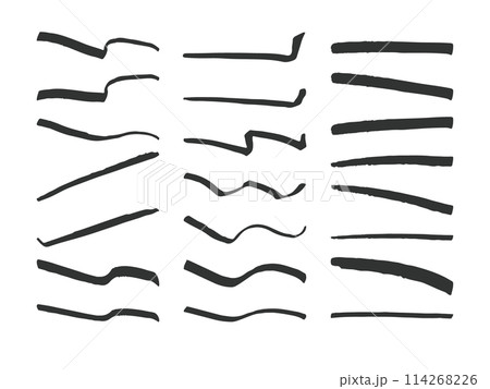 イラスト素材：ライン素材のあしらい　手書きのシンプルでかわいい罫線. simple hand 114268226