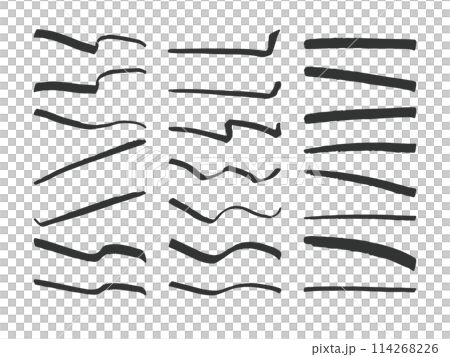 イラスト素材：ライン素材のあしらい　手書きのシンプルでかわいい罫線. simple hand 114268226