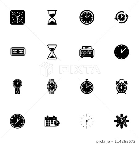 Time icon - Expand to any size - Change to any colour. Perfect Flat Vector Contains such Icons as timer, cuckoo clock, gear, hourglass, second, wristwatch, hour, stopwatch, minute and more Time icon - Expand to any size - Change to any colour. Perfect Flat Vector Contains such Icons as timer, cuckoo clock, gear, hourglass, second, wristwatch, hour, stopwatch, minute and more 114268672