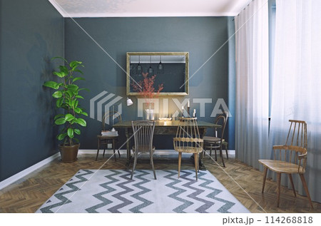 dining room interior design.のイラスト素材 [114268818] - PIXTA
