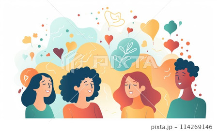 Positive affirmations cartoon illustration -...のイラスト素材 [114269146] - PIXTA
