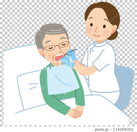 臥床老人接受牙科檢查 - 到府醫療 114269302
