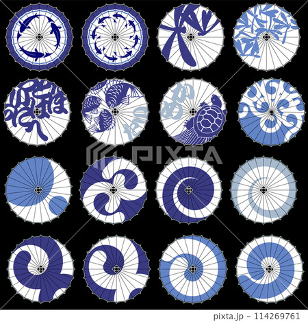 シンプルな番傘を使ったモダンな和調柄, 114269761