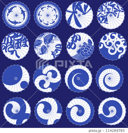 シンプルな番傘を使ったモダンな和調柄, シンプルな番傘を使ったモダンな和調柄, 114269765