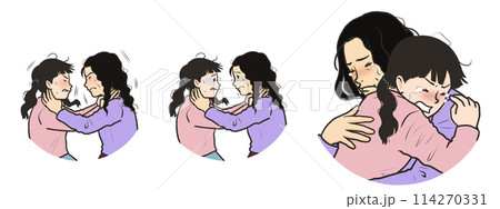 首を絞め合う母娘(枠なし) 首を絞め合う母娘(枠なし) 114270331