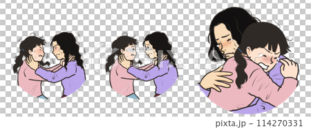 首を絞め合う母娘(枠なし) 首を絞め合う母娘(枠なし) 114270331