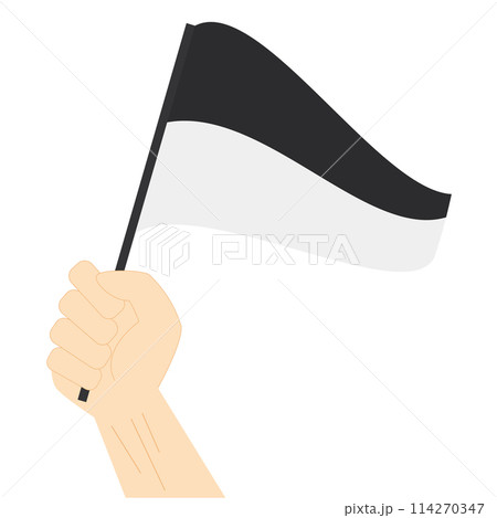 Hand holding and rising the maritime flag to represent the number Six Vector Illustration 114270347