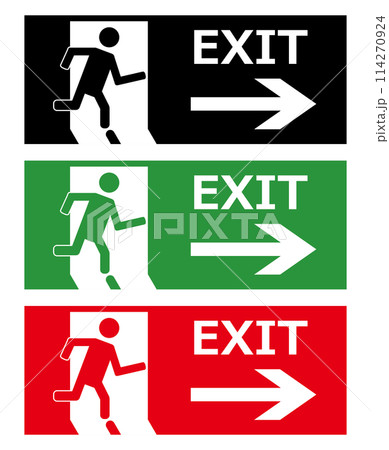 出口　非常口　exit 　アイコン 114270924