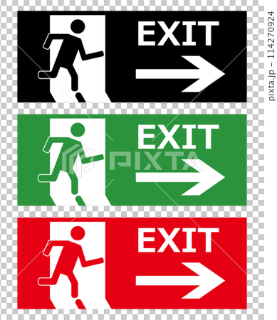 出口　非常口　exit 　アイコン 114270924