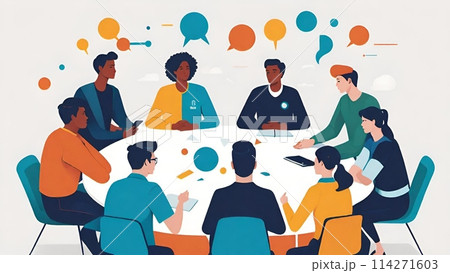 会議をするビジネスパーソン 会議をするビジネスパーソン 114271603
