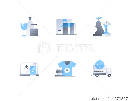 Spoiled products and things - flat design style icons set Spoiled products and things - flat design style icons set 114271897