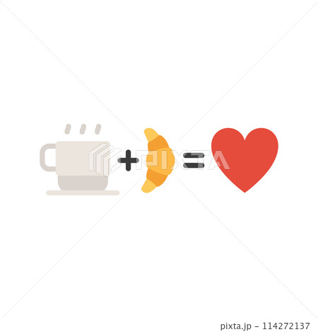 Good morning. Breakfast with croissant and cup of coffee. Good morning. 114272137