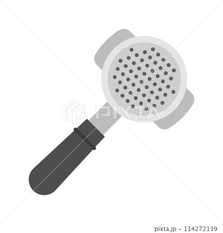 Coffee portafilter icon. Accessory for automatic coffee machine. Coffee equipment. 114272139