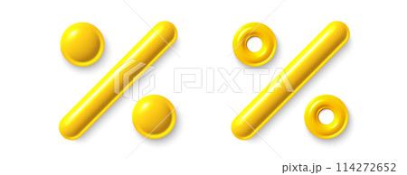Percent discount 3d sign. Percentage, sale, promotion concept set. Realistic symbol for business marketing and discounts. Yellow percent 3d symbol. Shop offer discount sign. Vector illustration Percent discount 3d sign. Percentage, sale, promotion concept set. Realistic symbol for business marketing and discounts. Yellow percent 3d symbol. Shop offer discount sign. Vector illustration 114272652