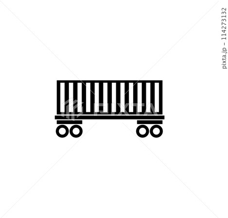 Cargo Wagon, Rail Car Flat Vector Icon 114273132