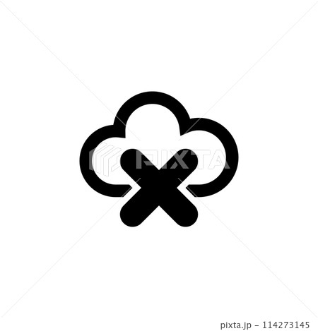 Access Cloud Data Denied Flat Vector Icon Access Cloud Data Denied Flat Vector Icon 114273145