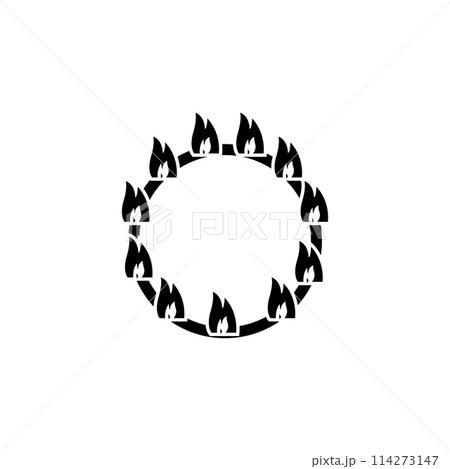 Circus Fire Ring, Flaming Hoop Flat Vector Icon Circus Fire Ring, Flaming Hoop Flat Vector Icon 114273147