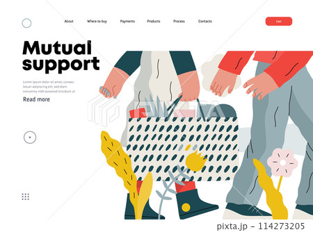Mutual Support: Helping carry a heavy bag...のイラスト素材 [114273205] - PIXTA