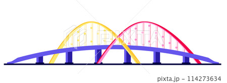 Bridge in Daejeon - modern flat design style single isolated image 114273634