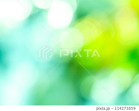 背景素材 水玉模様のリフレクション グリーン系 背景素材 水玉模様のリフレクション グリーン系 114273859