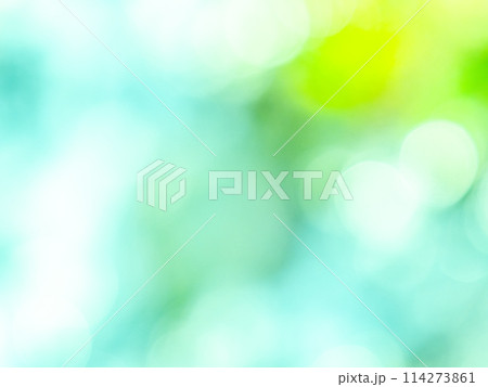 背景素材 水玉模様のリフレクション グリーン系 背景素材 水玉模様のリフレクション グリーン系 114273861