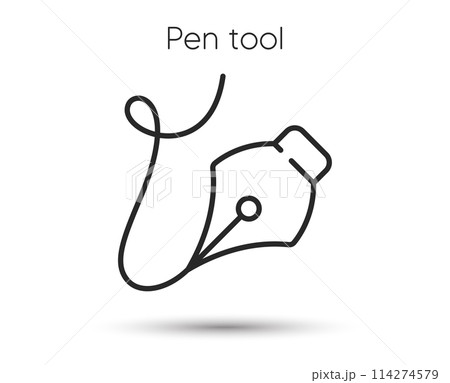 Curvature tool line icon. Pen writing instrument sign. Anchor point tool symbol. Quality design element. Linear style pen tool icon. Editable stroke. Vector Curvature tool line icon. Pen writing instrument sign. Anchor point tool symbol. Quality design element. Linear style pen tool icon. Editable stroke. Vector 114274579