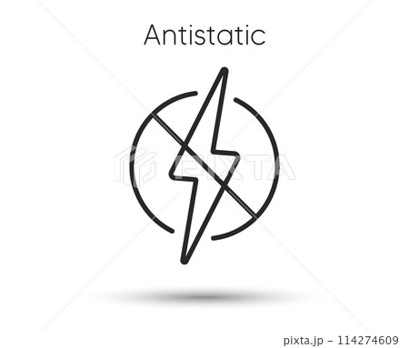 Antistatic material line icon. Static...のイラスト素材 [114274609] - PIXTA