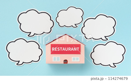 レストランと吹き出し　restaurant　店舗　外食　飲食店 114274679