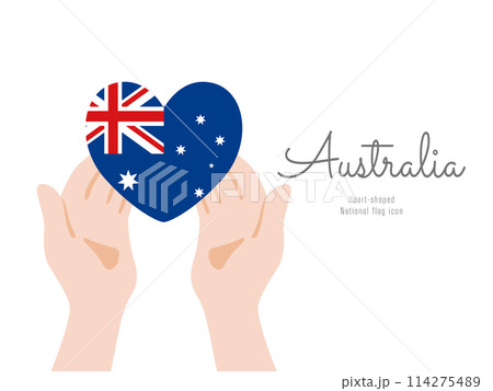[オーストラリア]手と国旗のアイコン ベクターイラスト 114275489