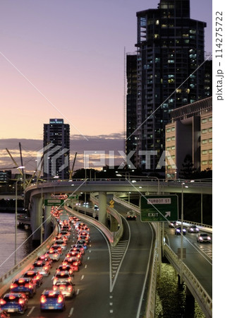 traffic in city at night 114275722