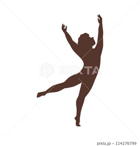 Child ballet dancer silhouette vector illustration 114276799