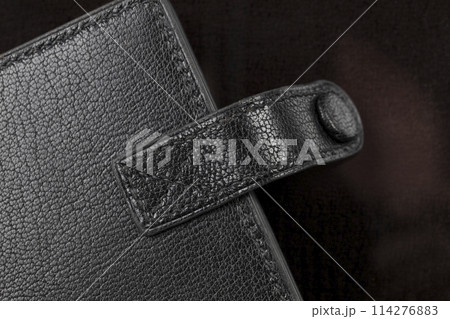 Part of a purse or purse made of black genuine leather. Part of a purse or purse made of black genuine leather. 114276883