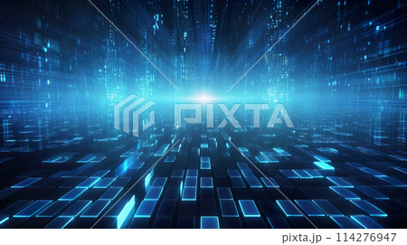 Big Data Space ,Abstract background, futuristic texture design for Business science and Technology advertising , Generate AI 114276947