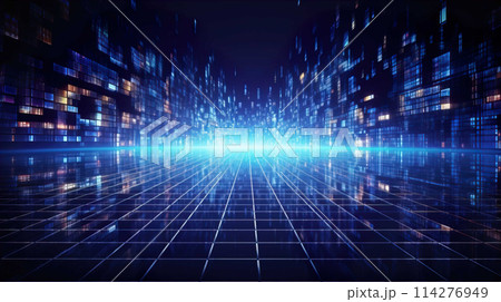 Big Data Space ,Abstract background, futuristic texture design for Business science and Technology advertising , Generate AI 114276949