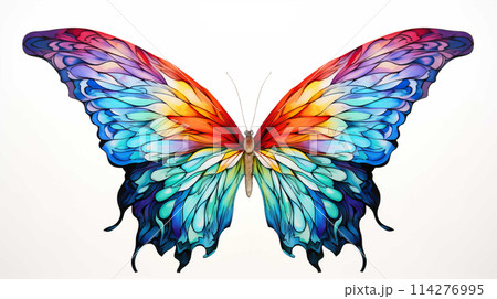 big fluttering wings, colorful, butterfly wings, unique, white background , Generate AI big fluttering wings, colorful, butterfly wings, unique, white background , Generate AI 114276995