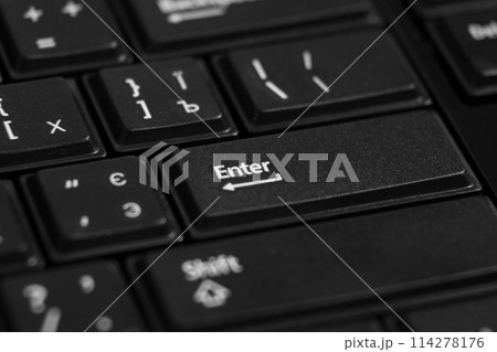 Black computer keyboard close up 114278176