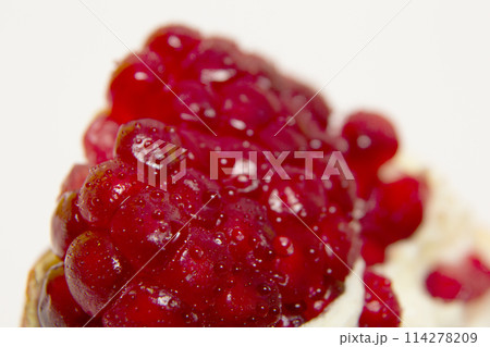 Purified pomegranate fruit on a white background 114278209