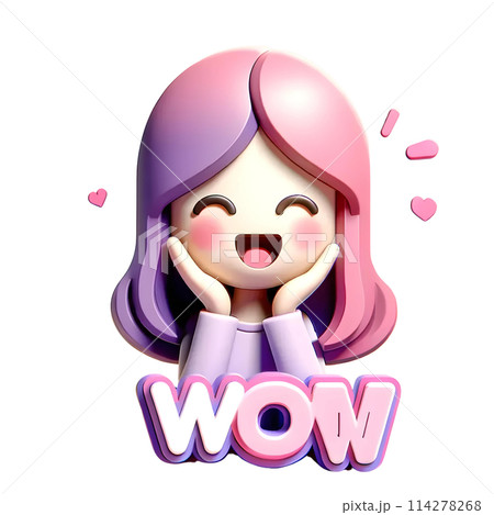 3d happy girl 114278268