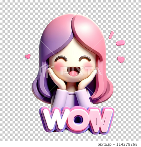 3d happy girl 114278268