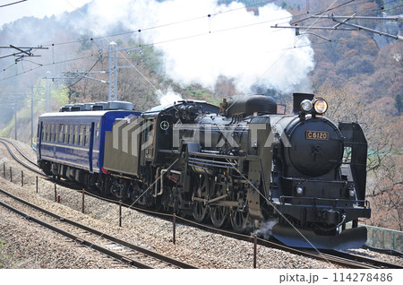 上越線　上牧ー水上　JR東日本　C61-20+スハフ12-161（高崎）　試運転 114278486