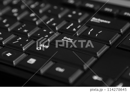 Black computer keyboard close up 114278645