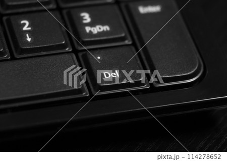 Black computer keyboard close up 114278652