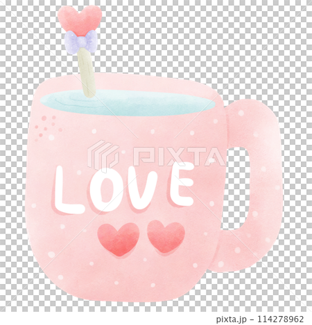 cup of coffee with heart 114278962