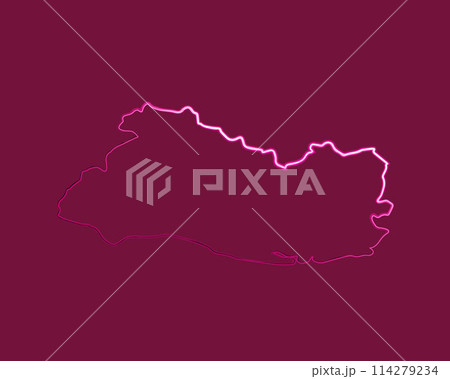 Vector isolated illustration of El Salvador map with neon effect. Vector isolated illustration of El Salvador map with neon effect. 114279234