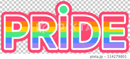 Cute and Colorful hand drawn kawaii pride month element set pride logo 114279801